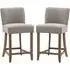 Worland Bar Chairs with Footrest - Taupe, Fabric