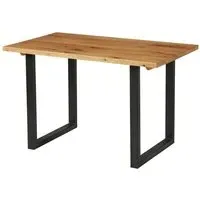 Worley 120cm Dining Table - Character Oak, Black