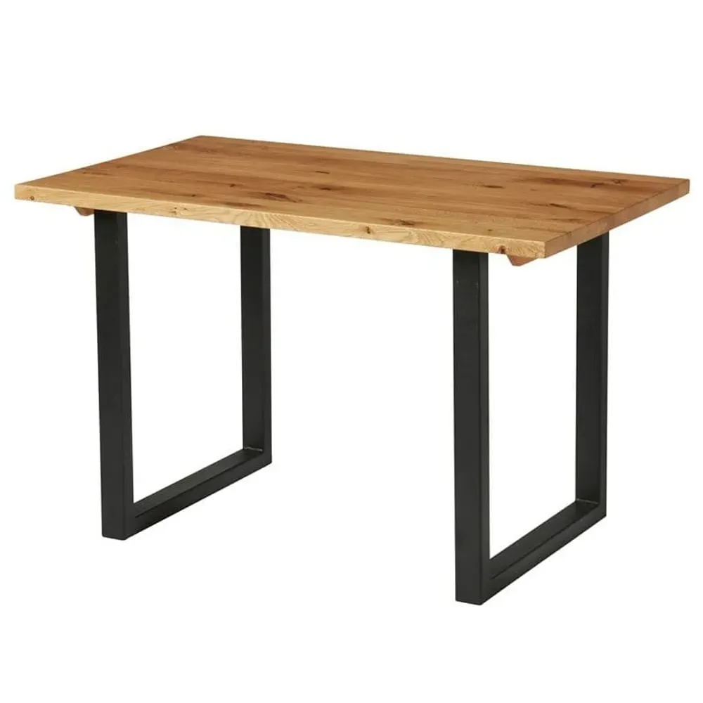 Worley 120cm Dining Table - Character Oak, Black