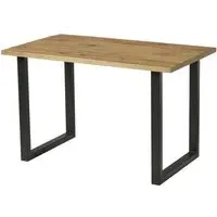 Worley 120cm Dining Table - Rustic Antique, Black
