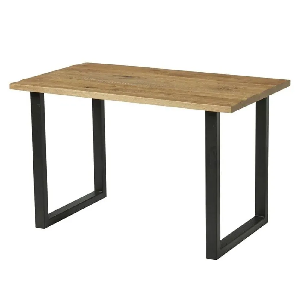 Worley 120cm Dining Table - Rustic Antique, Black