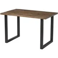 Worley 120cm Dining Table - Smoked, Black
