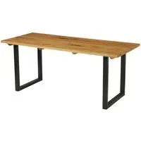 Worley 180cm Dining Table - Character Oak, Black