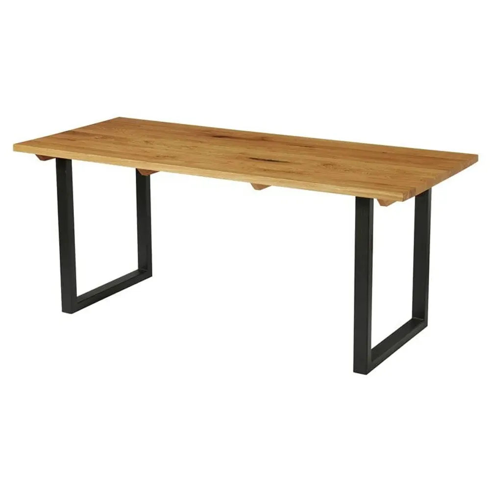 Worley 180cm Dining Table - Character Oak, Black
