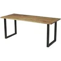 Worley 180cm Dining Table - Rustic Antique, Black