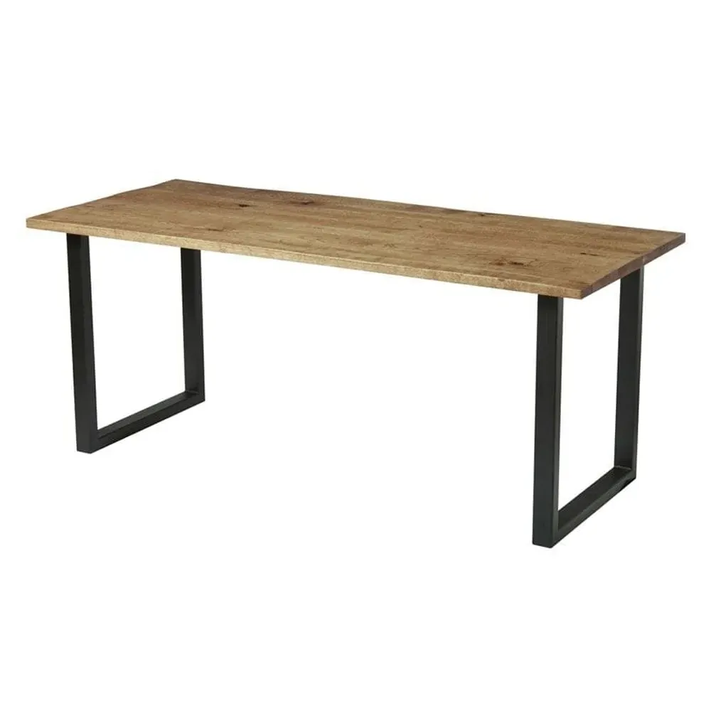 Worley 180cm Dining Table - Rustic Antique, Black