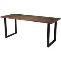 Worley 180cm Dining Table - Smoked, Black