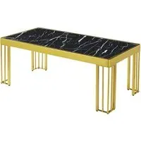 Worley Coffee Table - Black Marble Effect, MDF