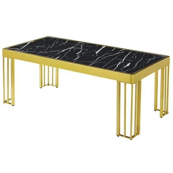 Worley Coffee Table - Black Marble Effect, MDF