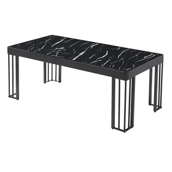 Worley Coffee Table - Black Marble Effect, MDF image