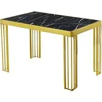 Worley High Gloss Dining Table - Black Marble Effect, MDF