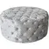 Wrigley Round Fabric Pouffe with Diamante - Silver