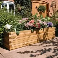 Wymondham Rectangular Garden Planter - Natural, Wood