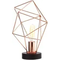 Wyrato Wire Frame Table Lamp - Copper, Metal