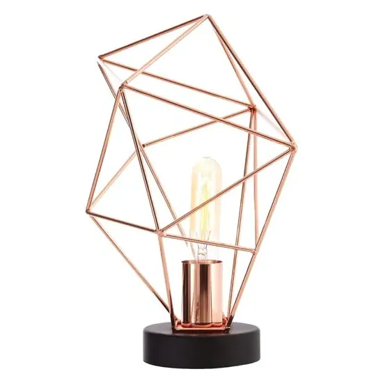 Wyrato Wire Frame Table Lamp - Copper, Metal image