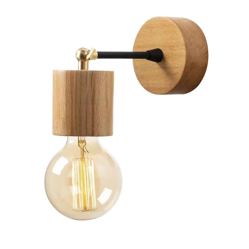 Xanthos Wooden Wall Light - Black, Oak product