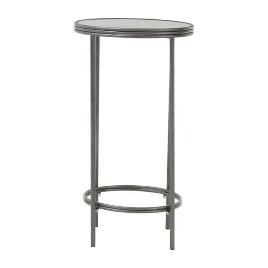 Xaria Round Side Table - Mirrored, Distressed Effect image