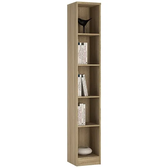 Xeka Narrow Bookcase with 5 Shelves - Sonoma Oak, Wood