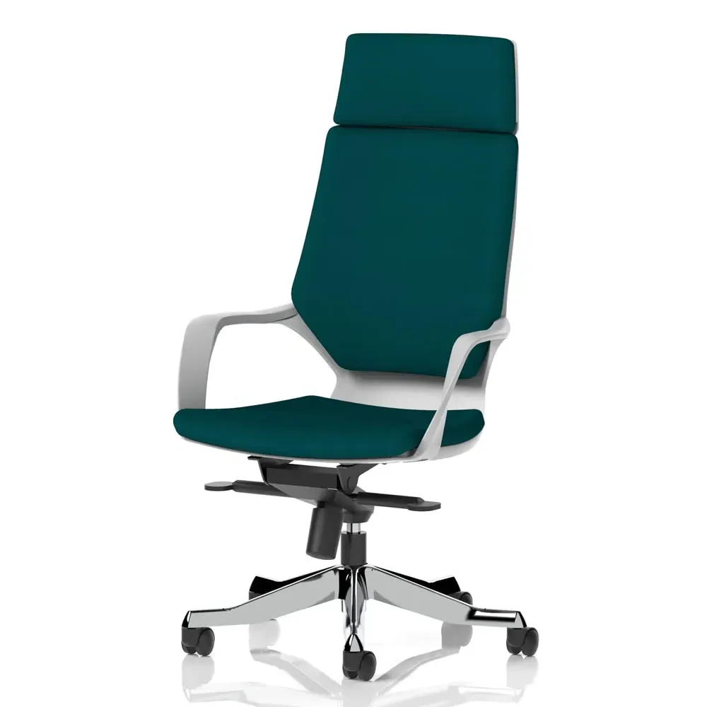 Xenia High Back Office Chair with Arms - Maringa Teal, Fabric