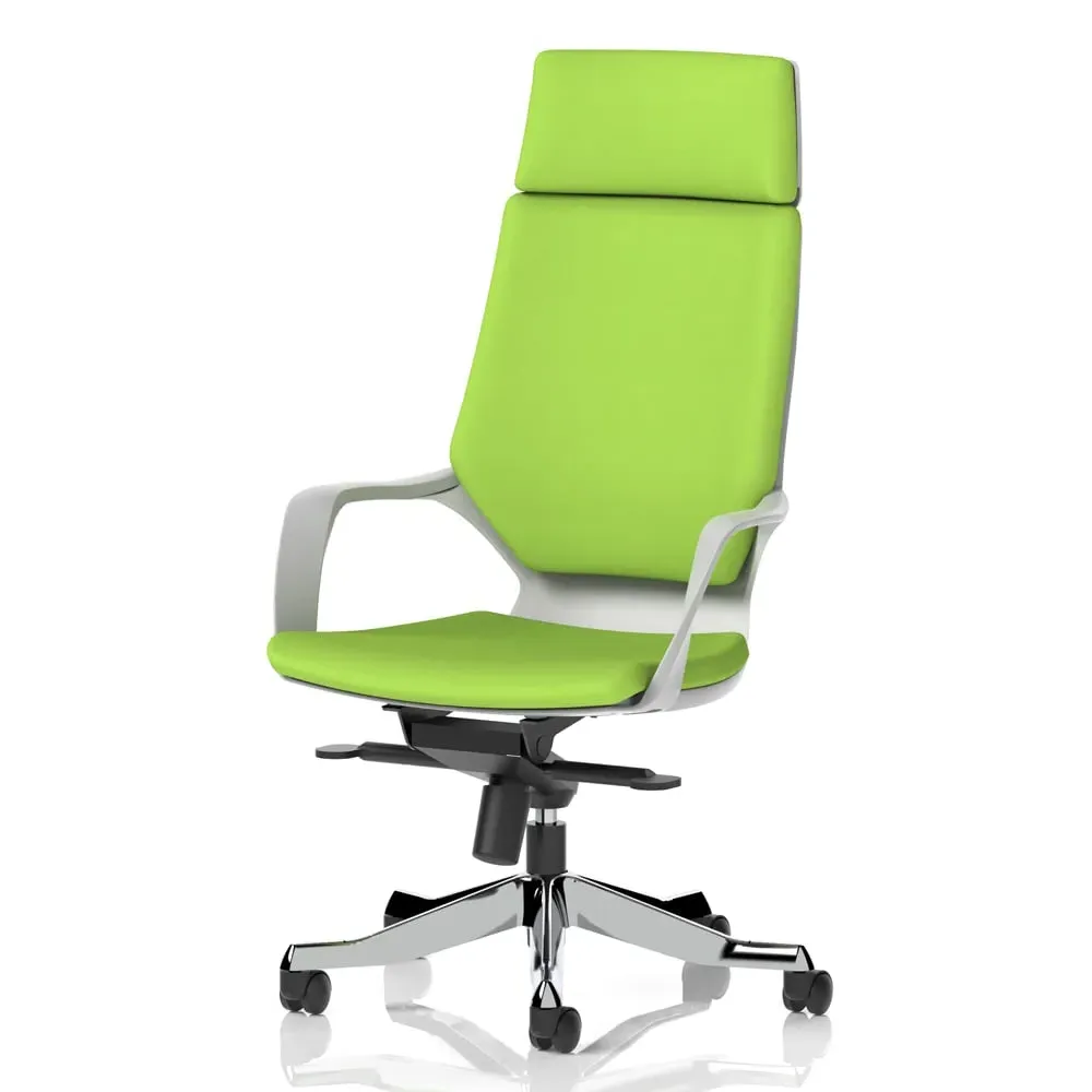 Xenia High Back Office Chair with Arms - Myrrh Green, Fabric