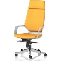 Xenia High Back Office Chair with Arms - Senna Yellow, Fabric