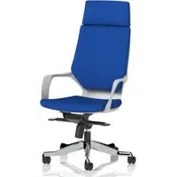 Xenia High Back Office Chair with Arms - Stevia Blue, Fabric