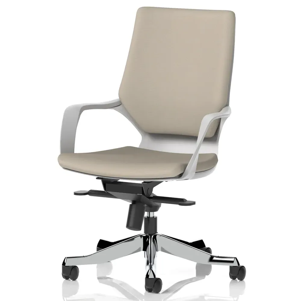 Xenia Office Chair with Arms - Quest Salt, Fabric