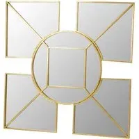 Xuange Square and Circular Wall Mirror - Gold