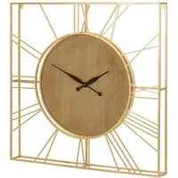 Xuange Square Wall Clock - Gold, MDF