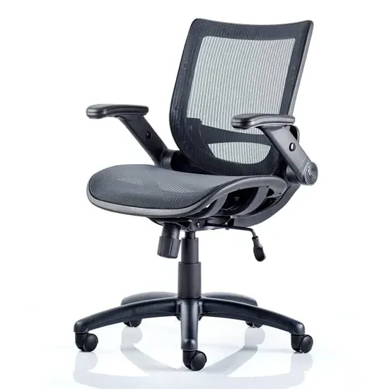 Yakima Mesh Executive Office Chair with Folding Arms - Black