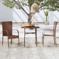 Yaviso 3-Piece Outdoor Dining Set - Brown, PE Rattan alternate view