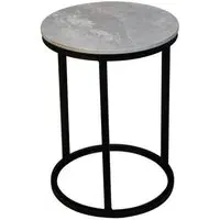Yetis Round End Table - Grey, Ceramic