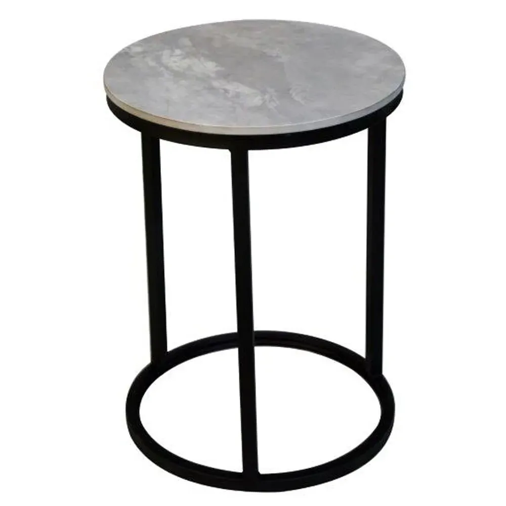 Yetis Round End Table - Grey, Ceramic image