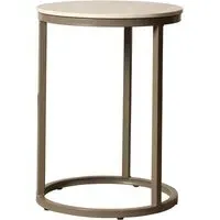 Yetis Round End Table - Matt Latte, Ceramic