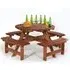 Yetta Round Picnic Table with 8 Seater Benches - Brown, Pine