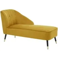 Yette Right Arm Chaise Lounge Chair - Mustard, Velvet