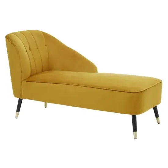 Yette Right Arm Chaise Lounge Chair - Mustard, Velvet image
