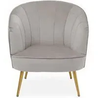 Yolinda Upholstered Armchair - Grey, Velvet