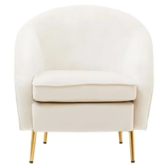 York Armchair - Beige, Velvet