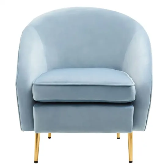 York Armchair - Blue, Velvet