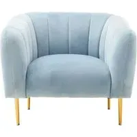 York Armchair - Blue, Velvet