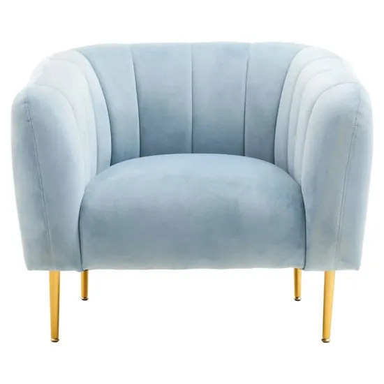York Armchair - Blue, Velvet