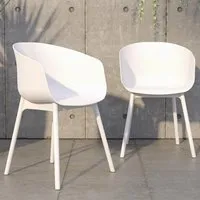 York Outdoor Dining Chairs Pair - White, Resin alternate view