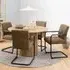 York Round Dining Table with 4 Alpine Chairs - Brown, Oak