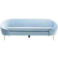 York Velvet 3-Seater Sofa - Aqua Blue