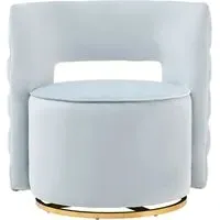 York Velvet Swivel Chair - Blue