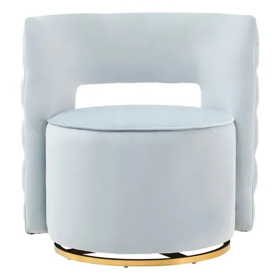 York Velvet Swivel Chair - Blue