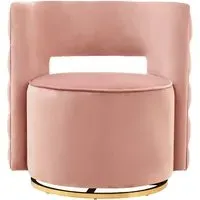 York Velvet Swivel Chair - Pink