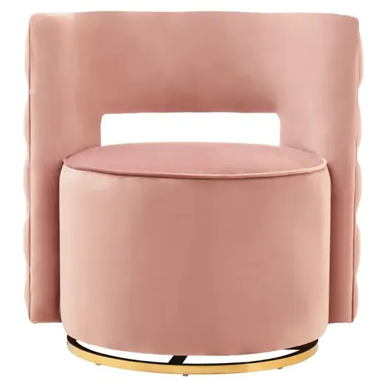 York Velvet Swivel Chair - Pink