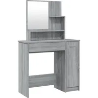 Ypsilanti Dressing Table with Mirror - Grey Sonoma, Engineered Wood alternate view